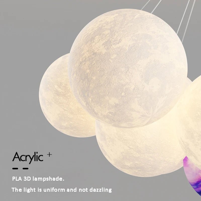 Luna Modern 3D Moon Bubble Chandelier - Lumen Attic