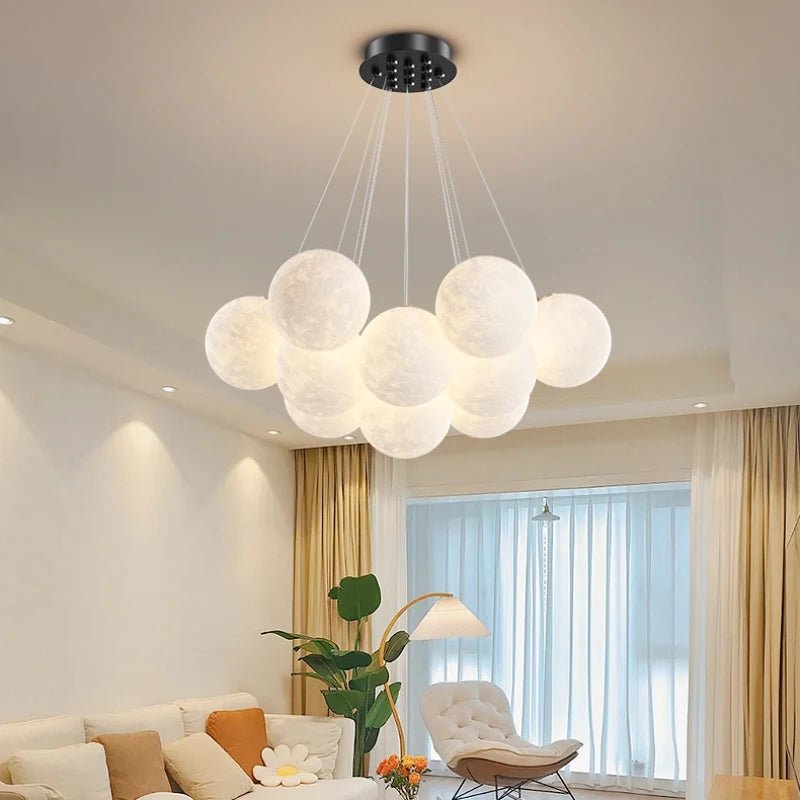 Luna Modern 3D Moon Bubble Chandelier - Lumen Attic