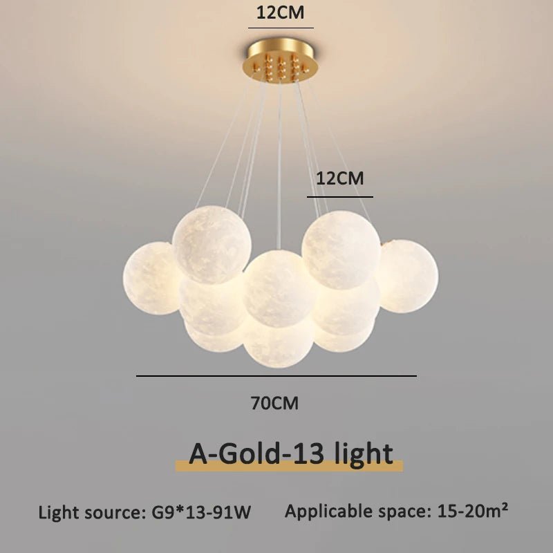 Luna Modern 3D Moon Bubble Chandelier - Lumen Attic