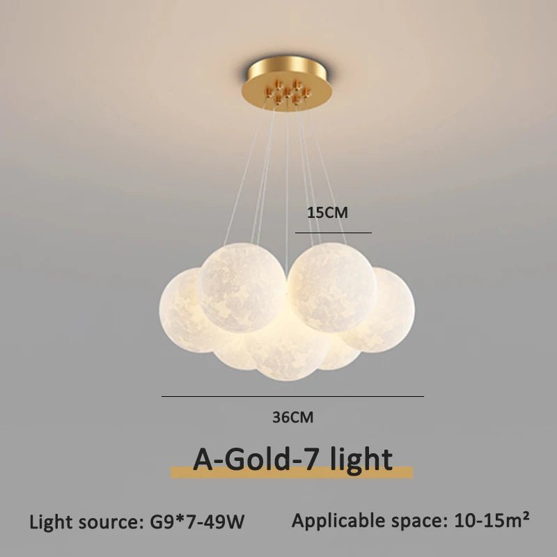 Luna Modern 3D Moon Bubble Chandelier - Lumen Attic