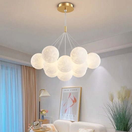 Luna Modern 3D Moon Bubble Chandelier - Lumen Attic