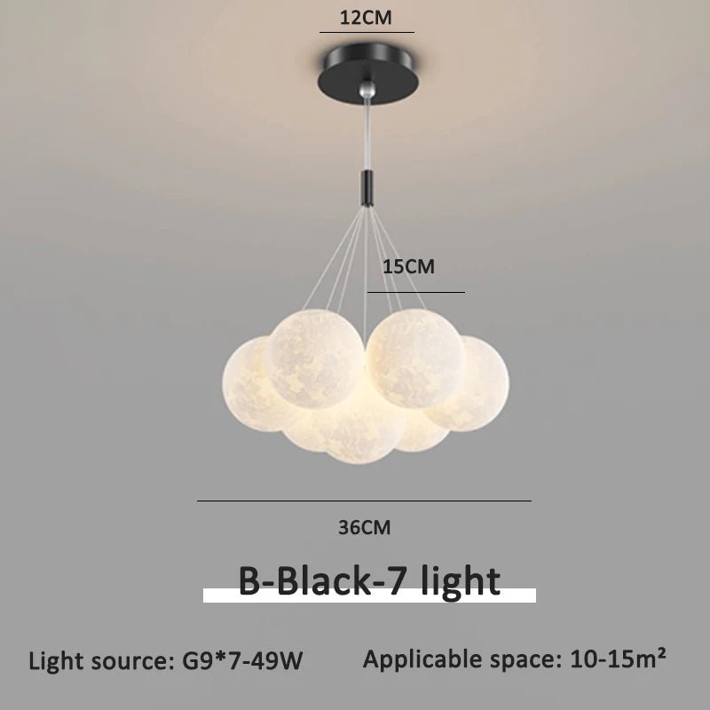 Luna Modern 3D Moon Bubble Chandelier - Lumen Attic