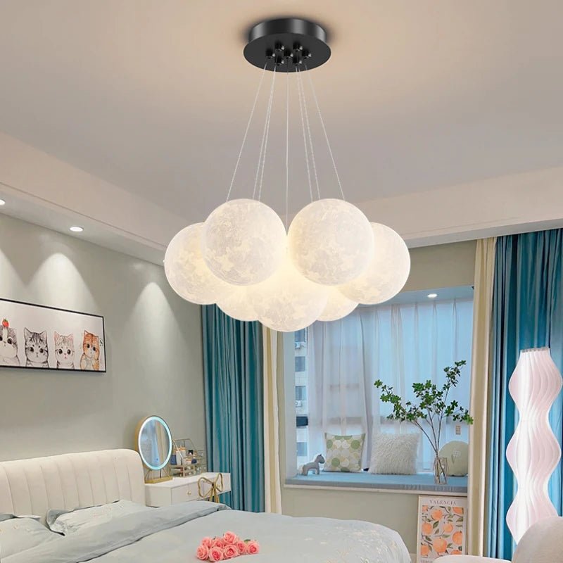 Luna Modern 3D Moon Bubble Chandelier - Lumen Attic