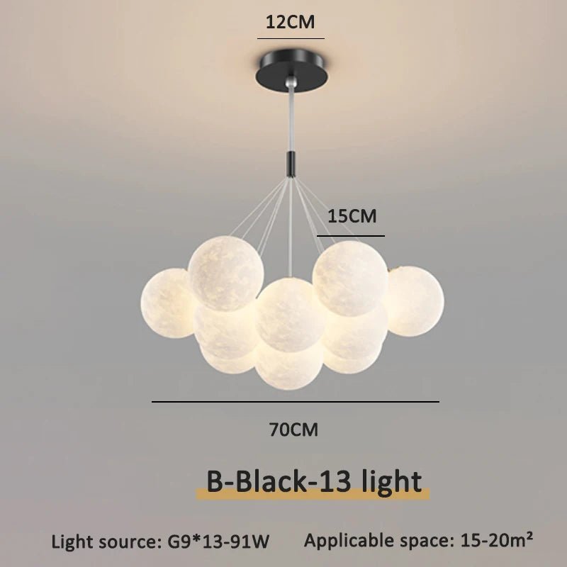 Luna Modern 3D Moon Bubble Chandelier - Lumen Attic