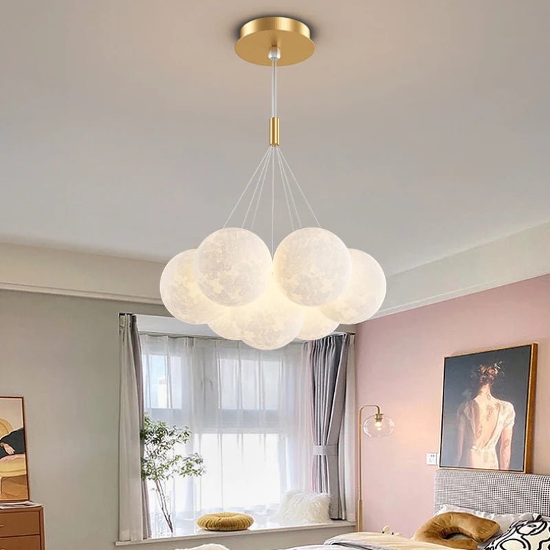 Luna Modern 3D Moon Bubble Chandelier - Lumen Attic