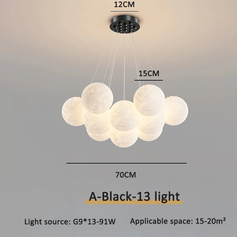 Luna Modern 3D Moon Bubble Chandelier - Lumen Attic