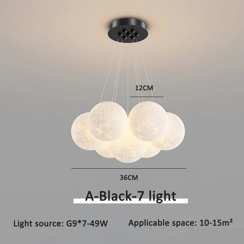 Luna Modern 3D Moon Bubble Chandelier - Lumen Attic