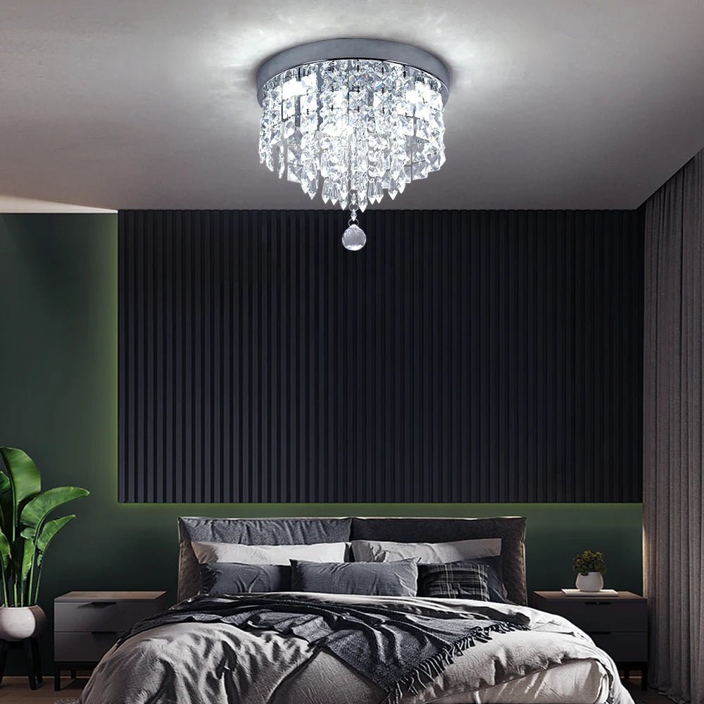 Luvanda C7V Stainless Steel Crystal Chandelier - Lumen Attic