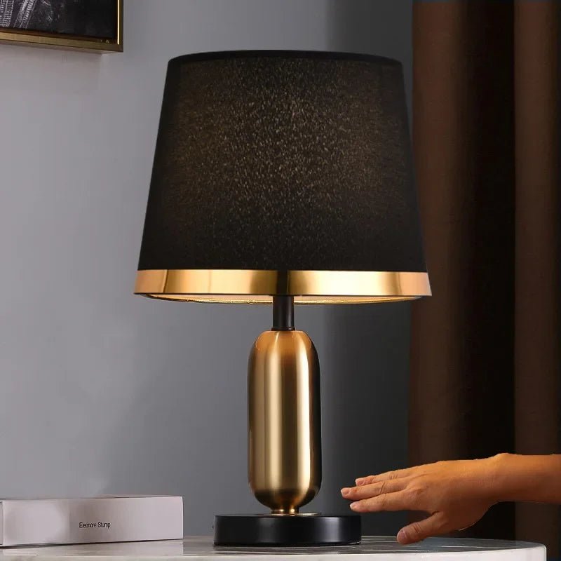 Luxe Touch Nordic Black & Gold LED Table Lamp - Lumen Attic