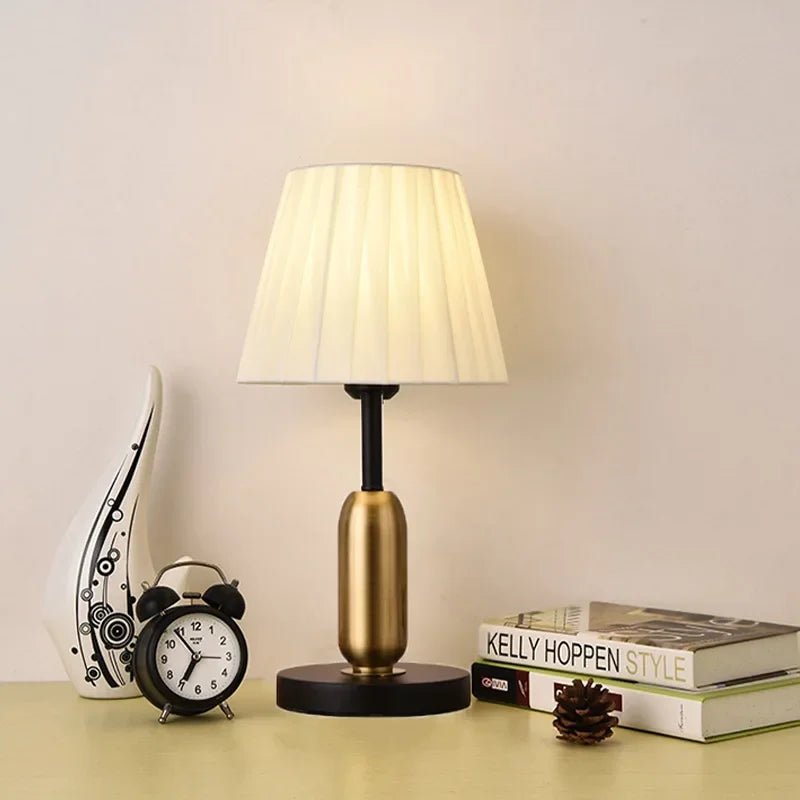 Luxe Touch Nordic Black & Gold LED Table Lamp - Lumen Attic