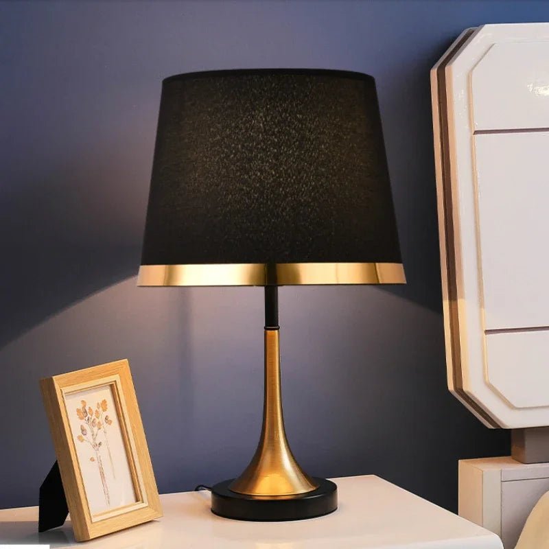 Luxe Touch Nordic Black & Gold LED Table Lamp - Lumen Attic