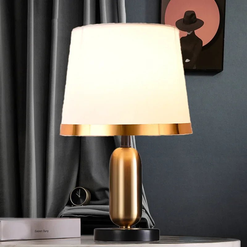 Luxe Touch Nordic Black & Gold LED Table Lamp - Lumen Attic