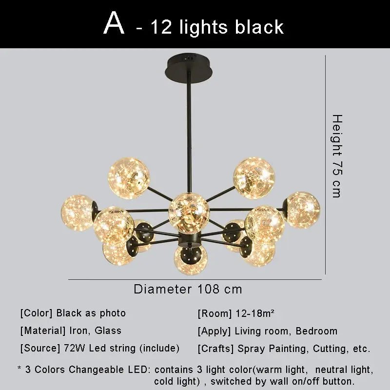 Lyca Sputnik String Bulb Ceiling Led Chandelier - Lumen Attic