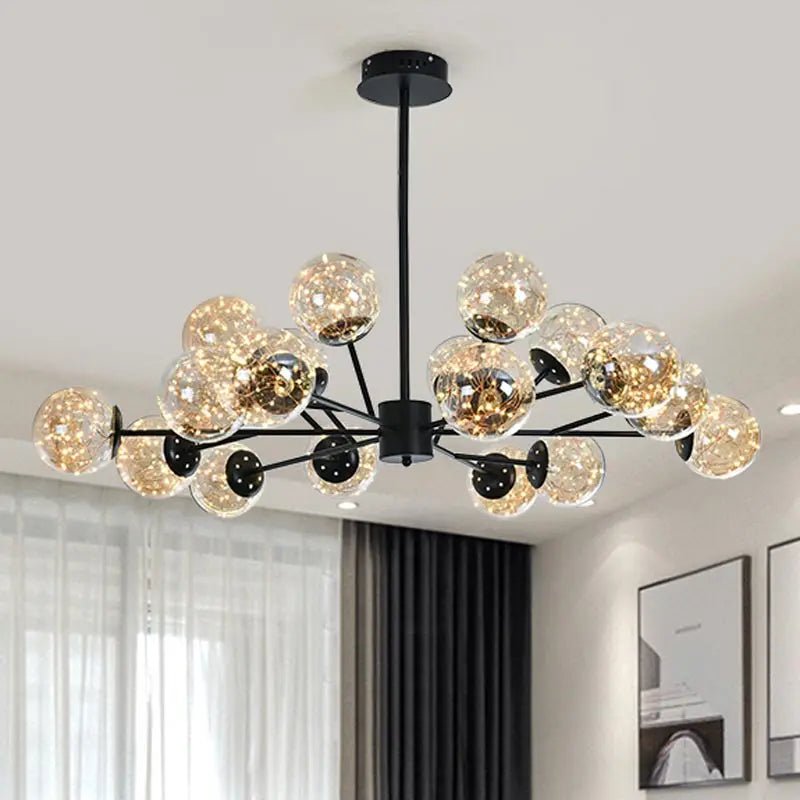 Lyca Sputnik String Bulb Ceiling Led Chandelier - Lumen Attic