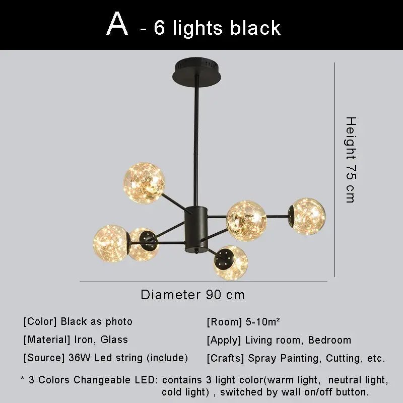 Lyca Sputnik String Bulb Ceiling Led Chandelier - Lumen Attic