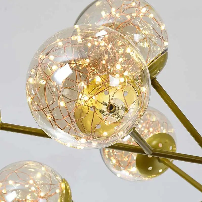 Lyca Sputnik String Bulb Ceiling Led Chandelier - Lumen Attic