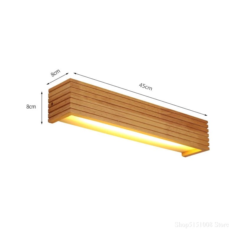 Mitsu Modern Japanese Style LED Oak Wooden Scone - Lumen Attic