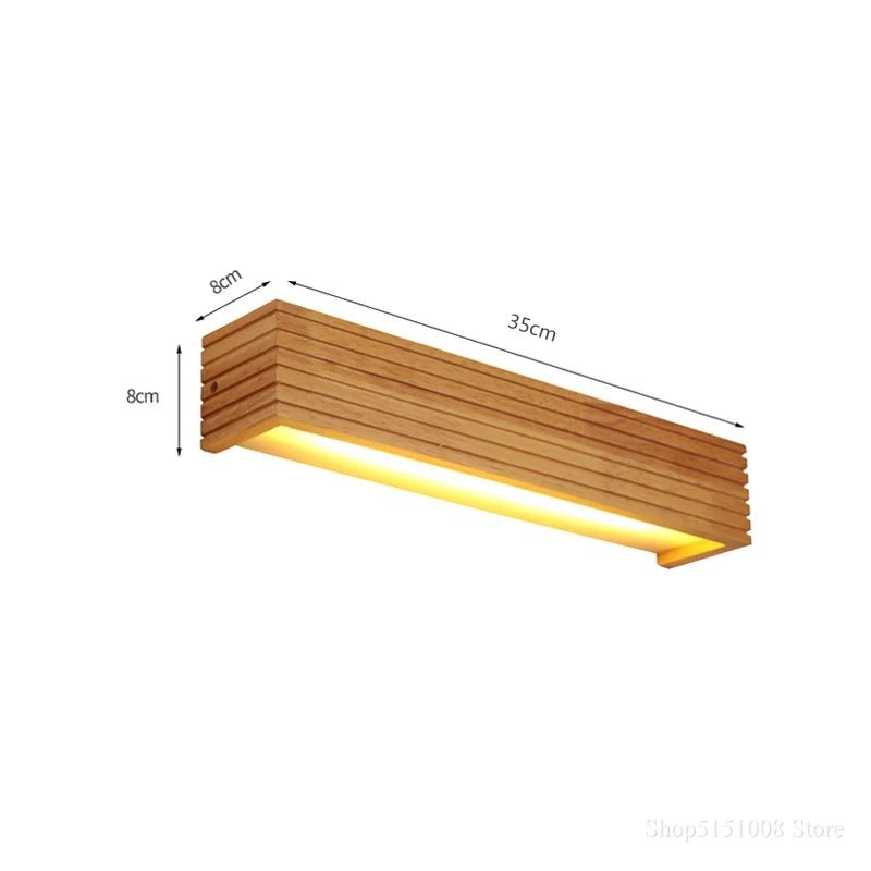 Mitsu Modern Japanese Style LED Oak Wooden Scone - Lumen Attic