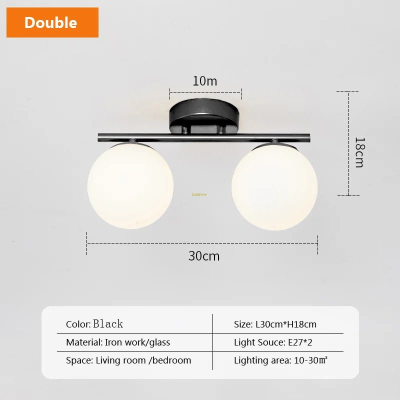 Modern Double Globe Ceiling Light by BTY - Lumen Attic