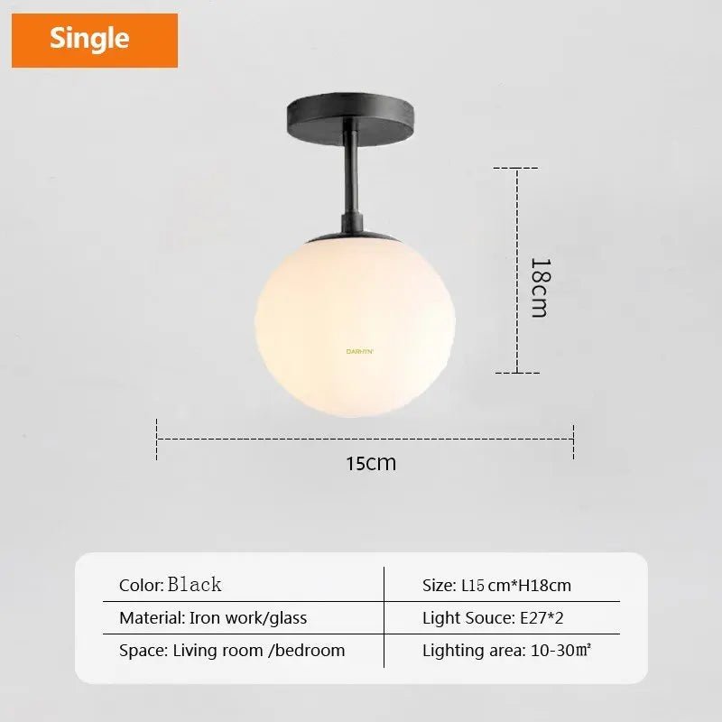 Modern Double Globe Ceiling Light by BTY - Lumen Attic