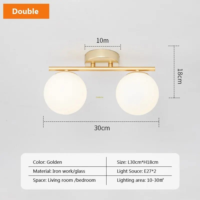 Modern Double Globe Ceiling Light by BTY - Lumen Attic