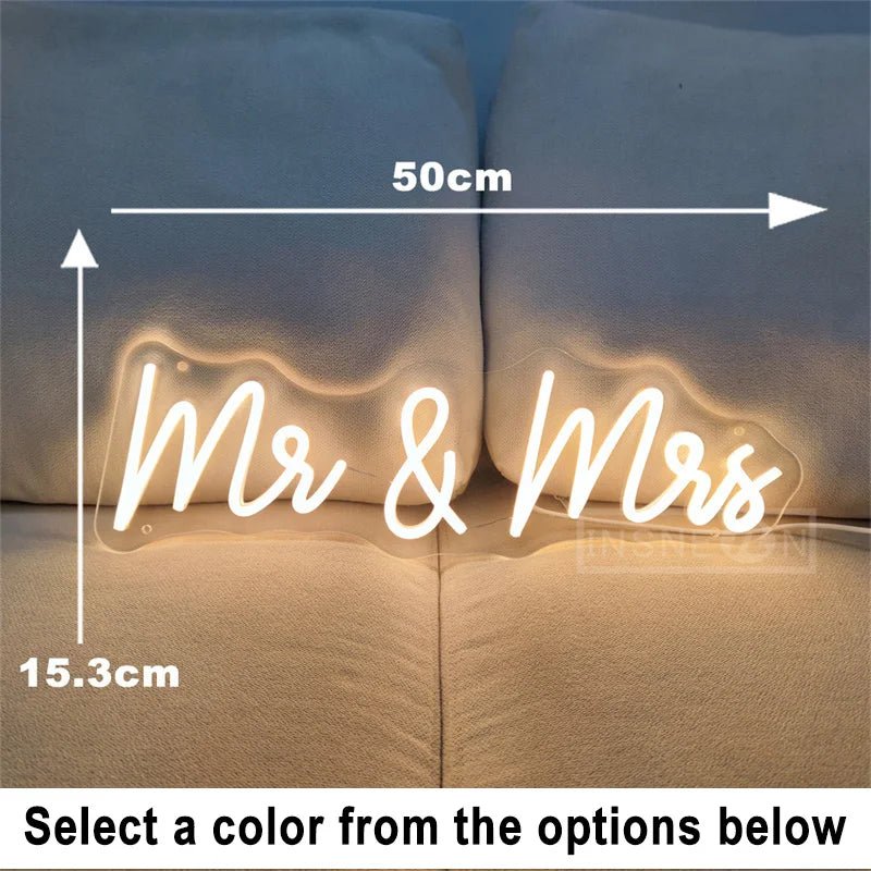 Mr & Mrs Neon LED Sign - Lumen Attic