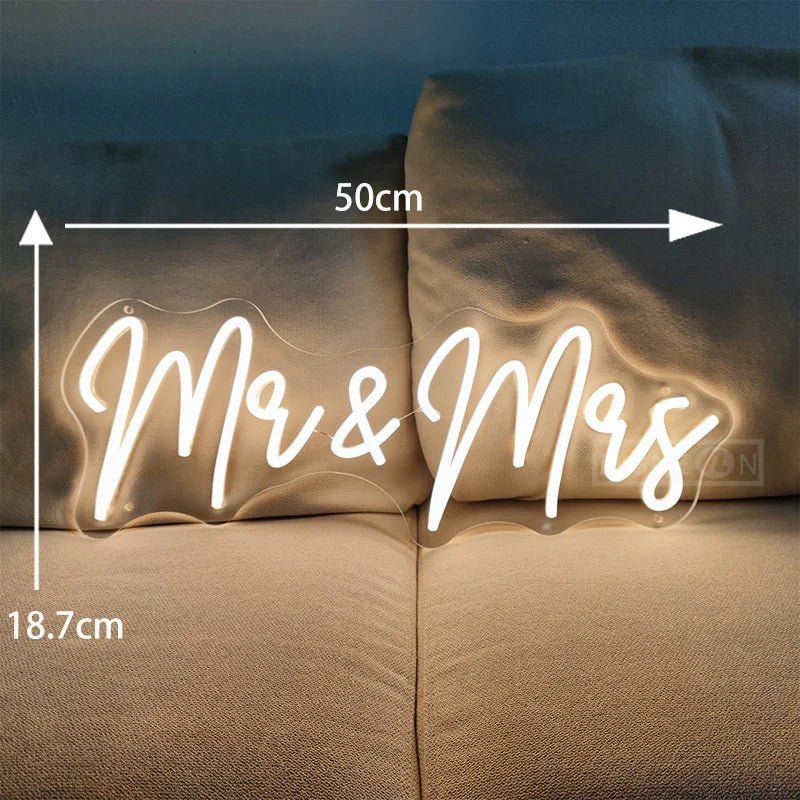 Mr & Mrs Neon LED Sign - Lumen Attic