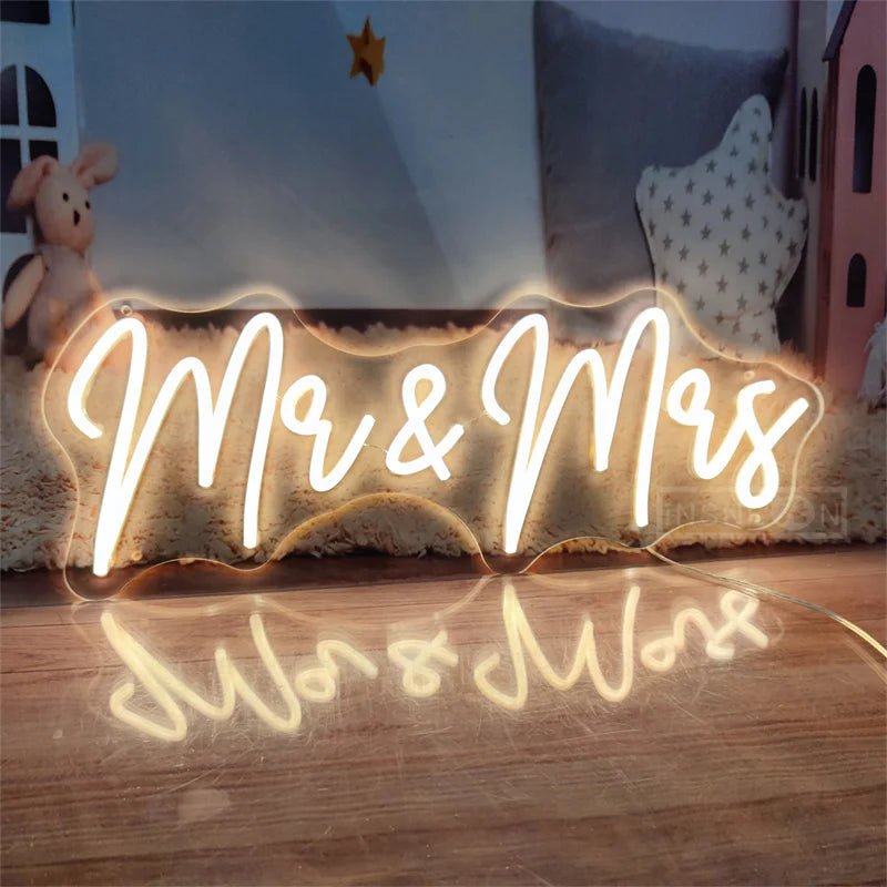 Mr & Mrs Neon LED Sign - Lumen Attic