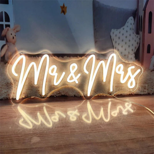 Mr & Mrs Neon LED Sign - Lumen Attic