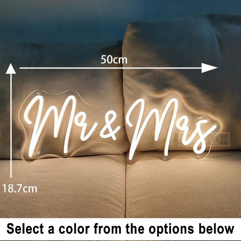 Mr & Mrs Neon LED Sign - Lumen Attic