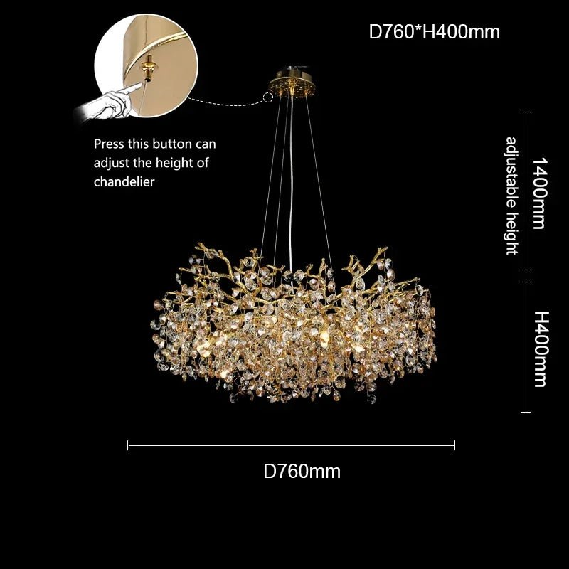 Murogino Luxury Crystal Tree Branch LED Chandelier - Lumen Attic