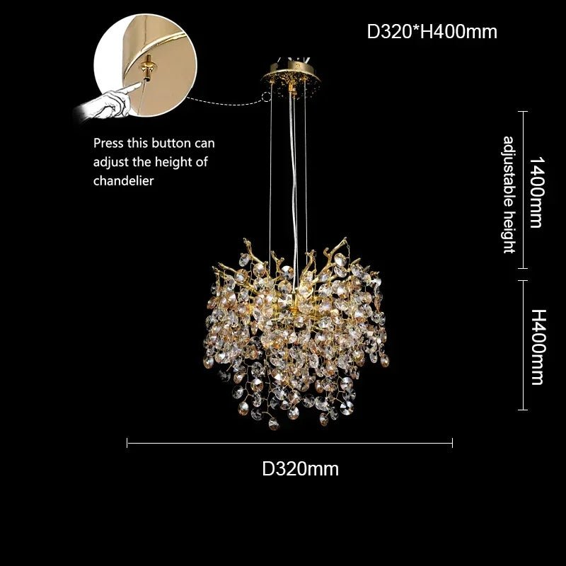 Murogino Luxury Crystal Tree Branch LED Chandelier - Lumen Attic