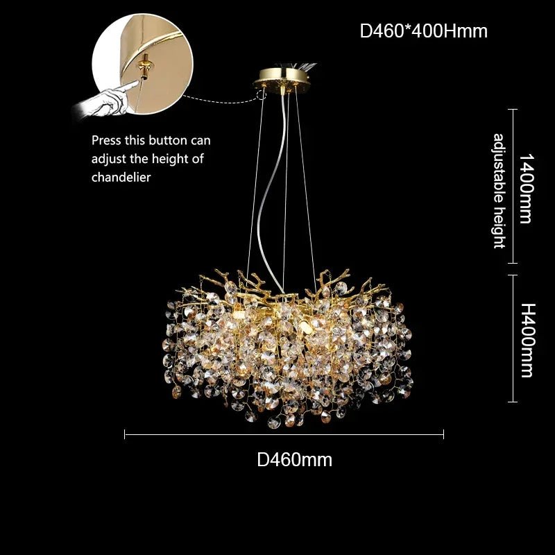 Murogino Luxury Crystal Tree Branch LED Chandelier - Lumen Attic