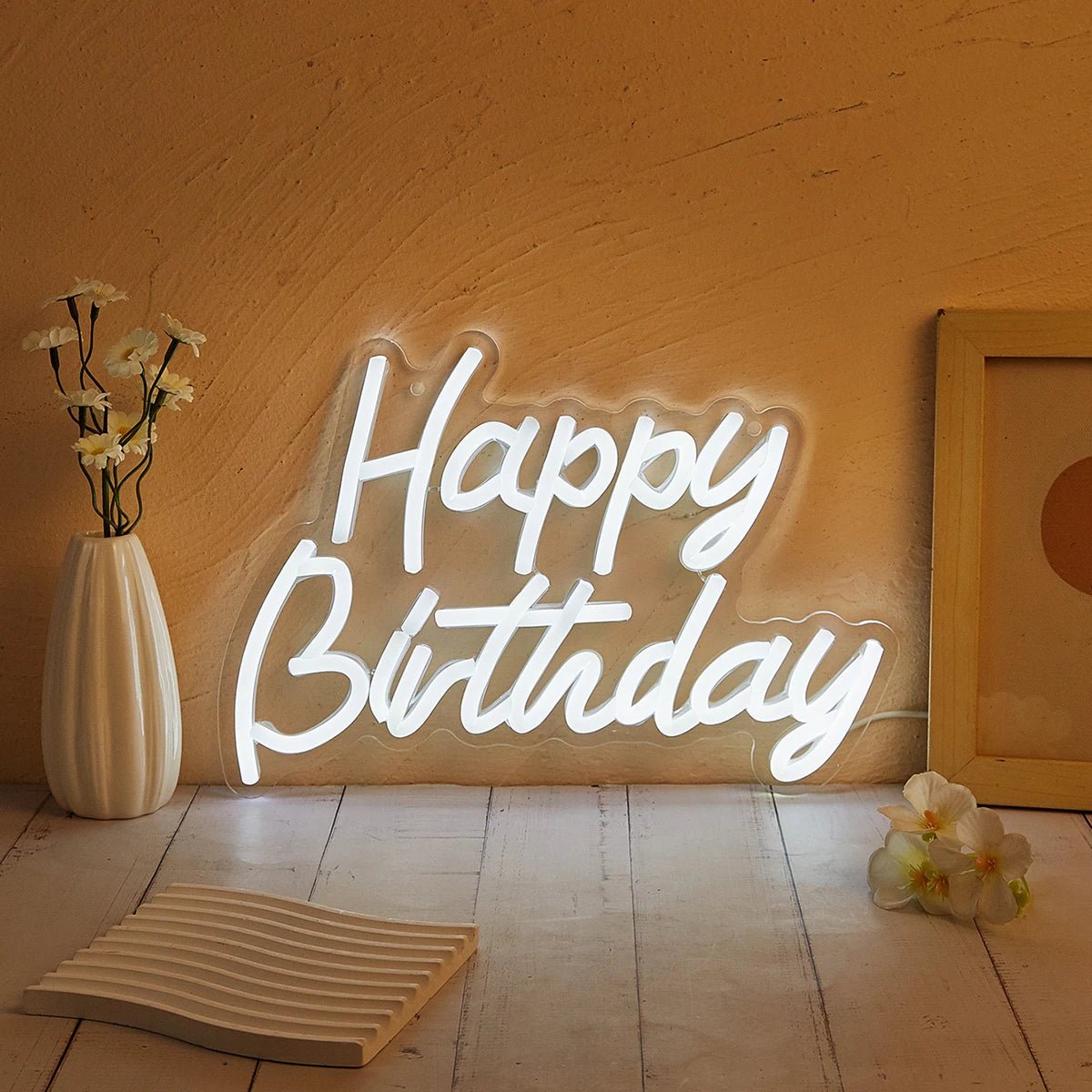 Neon Happy Birthday Sign - Lumen Attic