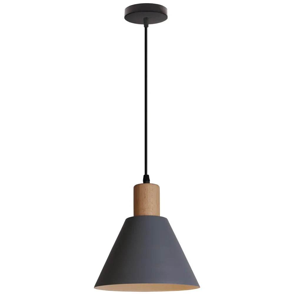 NordicCharm Iron Wood Pendant Lights - Lumen Attic