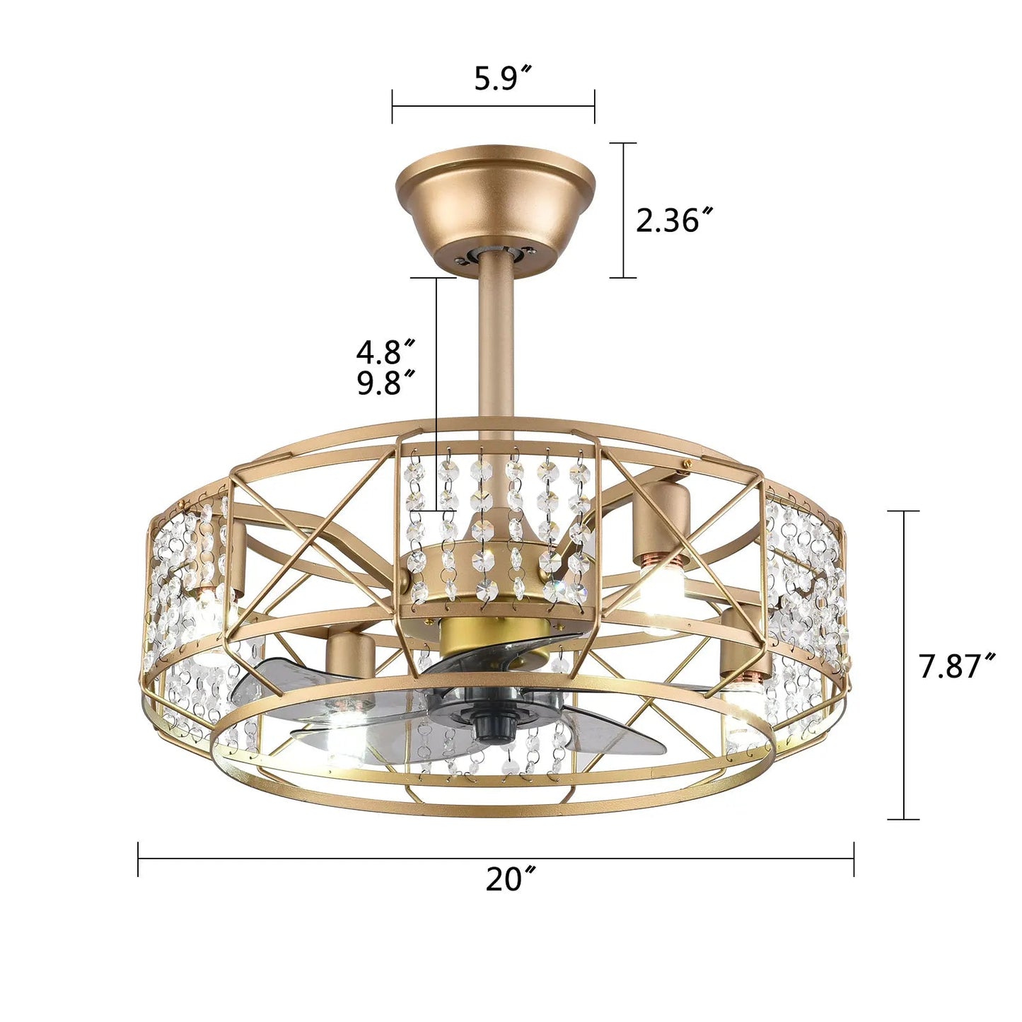 NorthStrom Crystal Ceiling Fans Light 3 - Speed - Lumen Attic