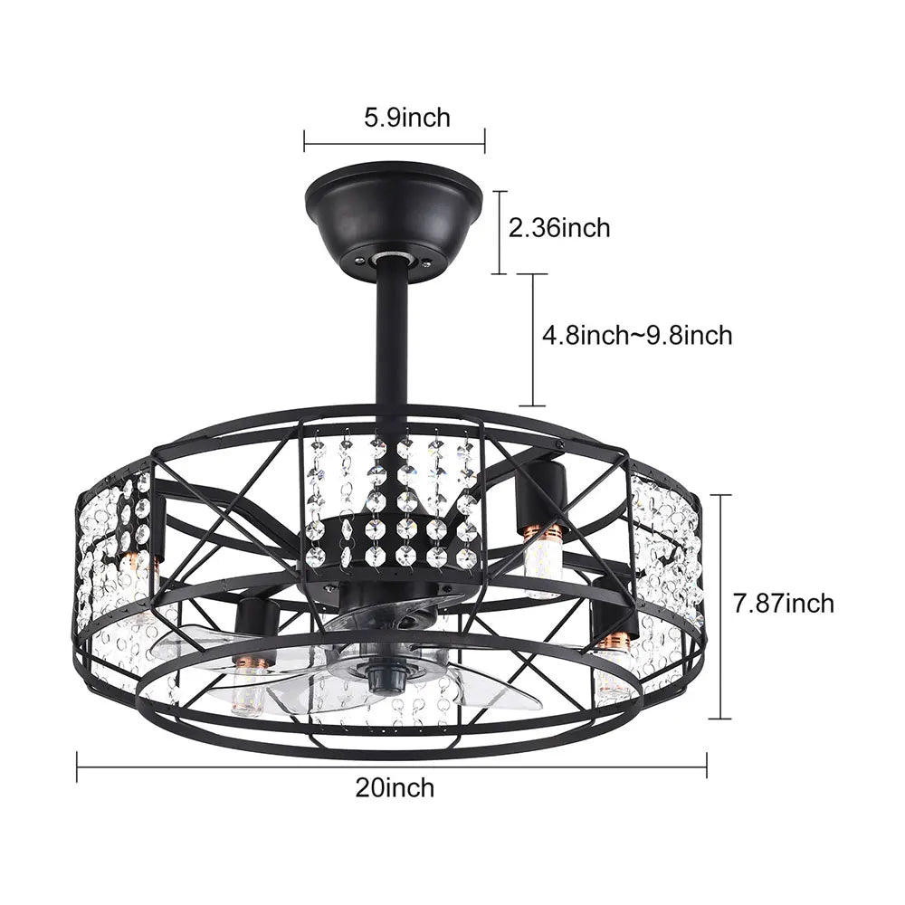 NorthStrom Crystal Ceiling Fans Light 3 - Speed - Lumen Attic