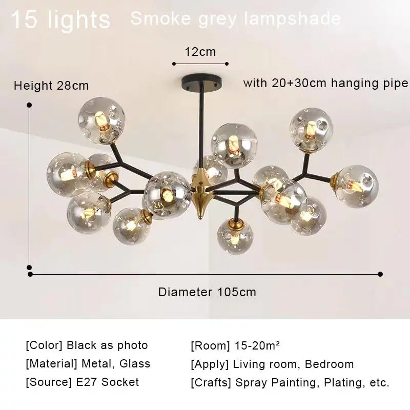 OWEN LYCA Chromo Glass Ball Chandelier - Lumen Attic