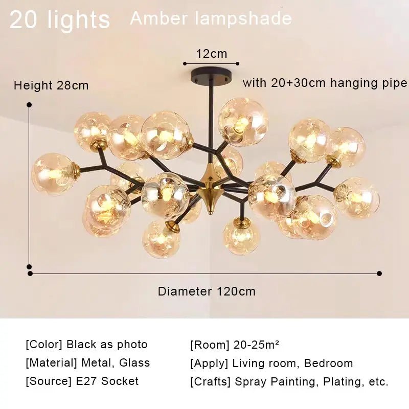 OWEN LYCA Chromo Glass Ball Chandelier - Lumen Attic