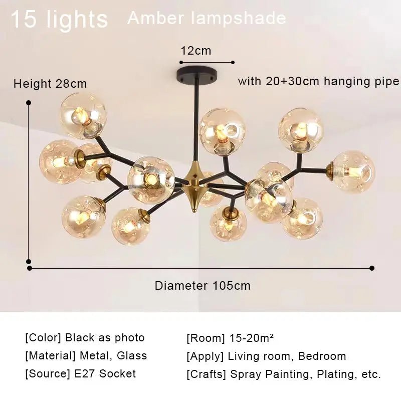 OWEN LYCA Chromo Glass Ball Chandelier - Lumen Attic