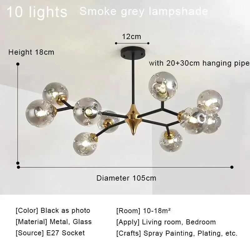 OWEN LYCA Chromo Glass Ball Chandelier - Lumen Attic