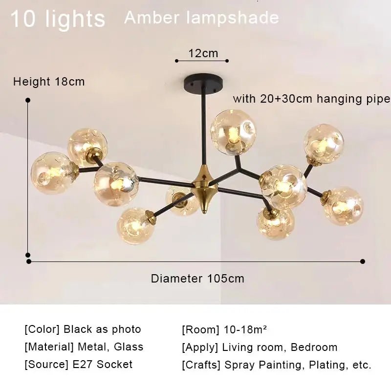 OWEN LYCA Chromo Glass Ball Chandelier - Lumen Attic