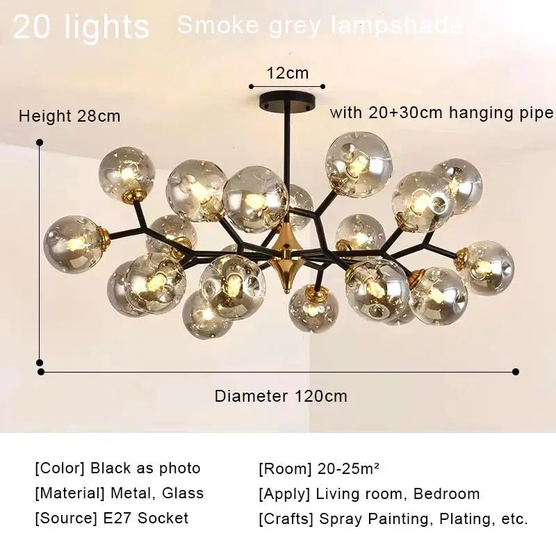 OWEN LYCA Chromo Glass Ball Chandelier - Lumen Attic