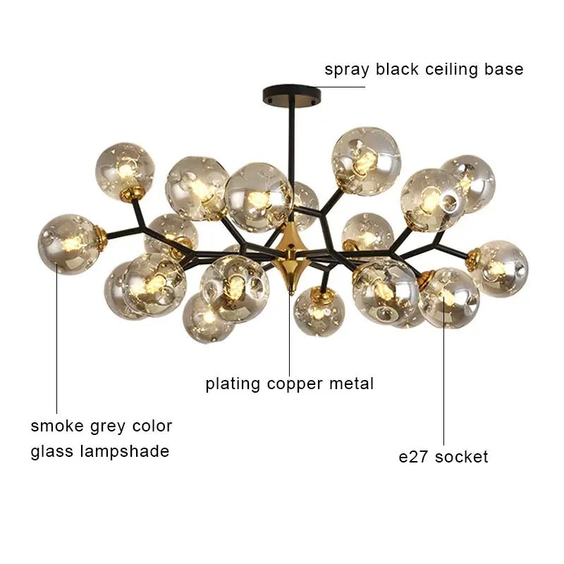 OWEN LYCA Chromo Glass Ball Chandelier - Lumen Attic