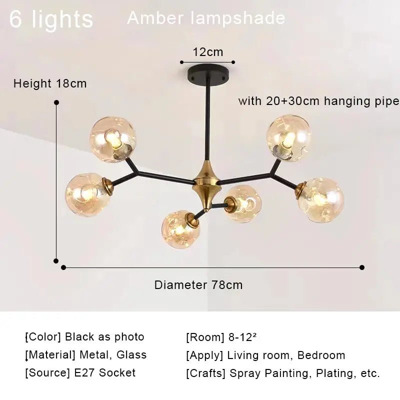 OWEN LYCA Chromo Glass Ball Chandelier - Lumen Attic