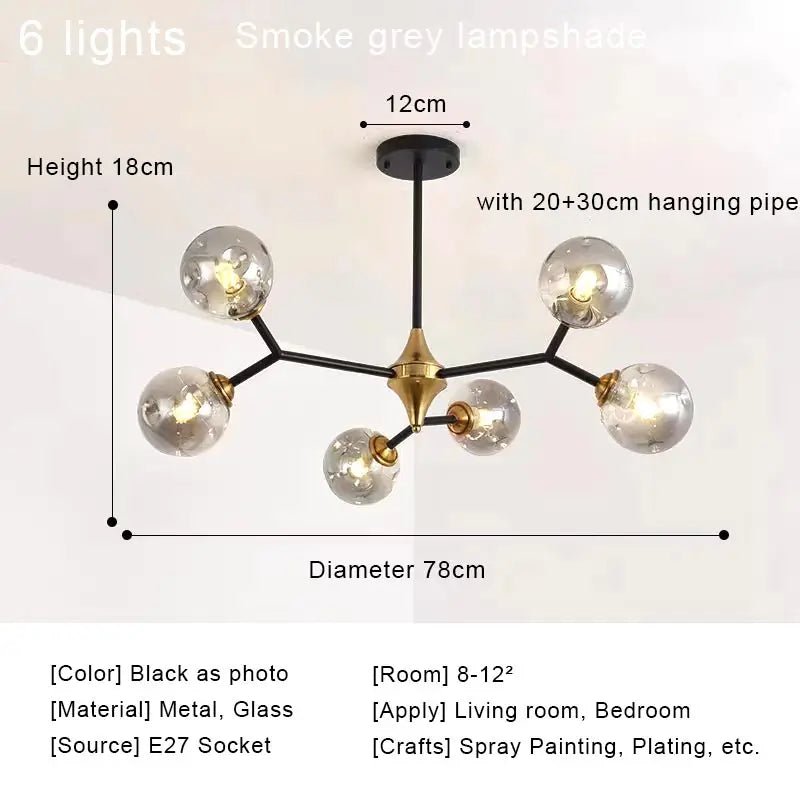 OWEN LYCA Chromo Glass Ball Chandelier - Lumen Attic