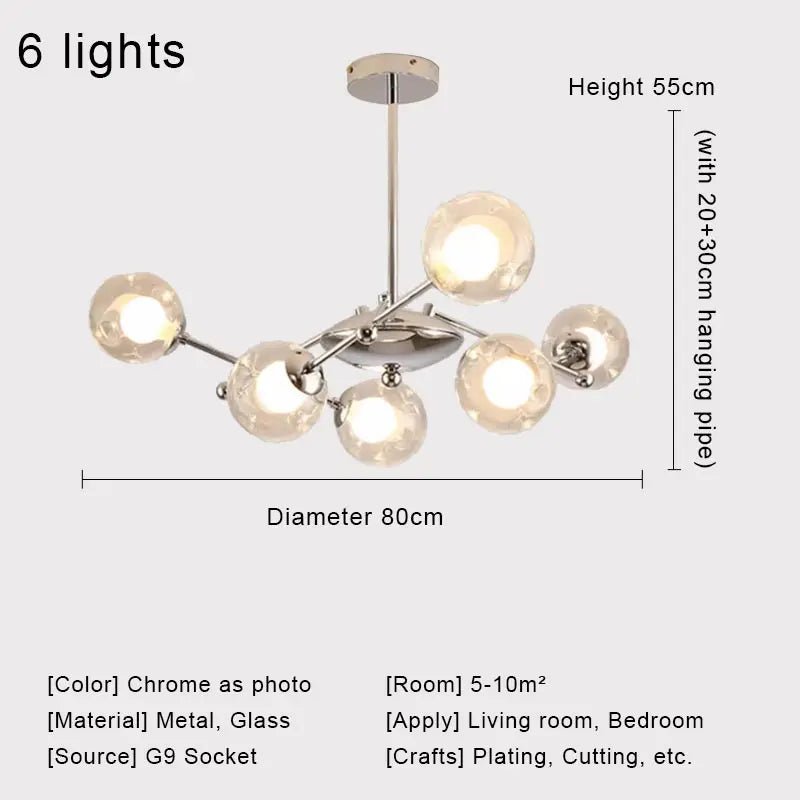 OWEN LYCA Onzo11 Chrome Chandelier - Lumen Attic