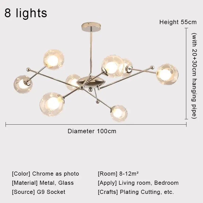 OWEN LYCA Onzo11 Chrome Chandelier - Lumen Attic