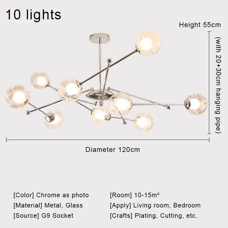 OWEN LYCA Onzo11 Chrome Chandelier - Lumen Attic