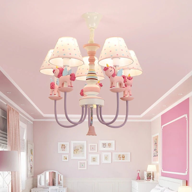 Pink Horse Children's Room LED Chandelier - Lumen Attic